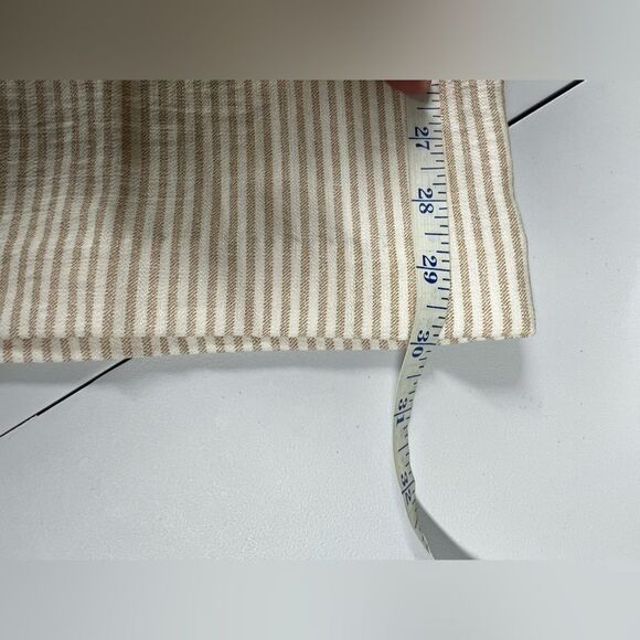 Maurices Wide Leg Pull On Tan White Striped Pants Womens Medium - Picture 9 of 10